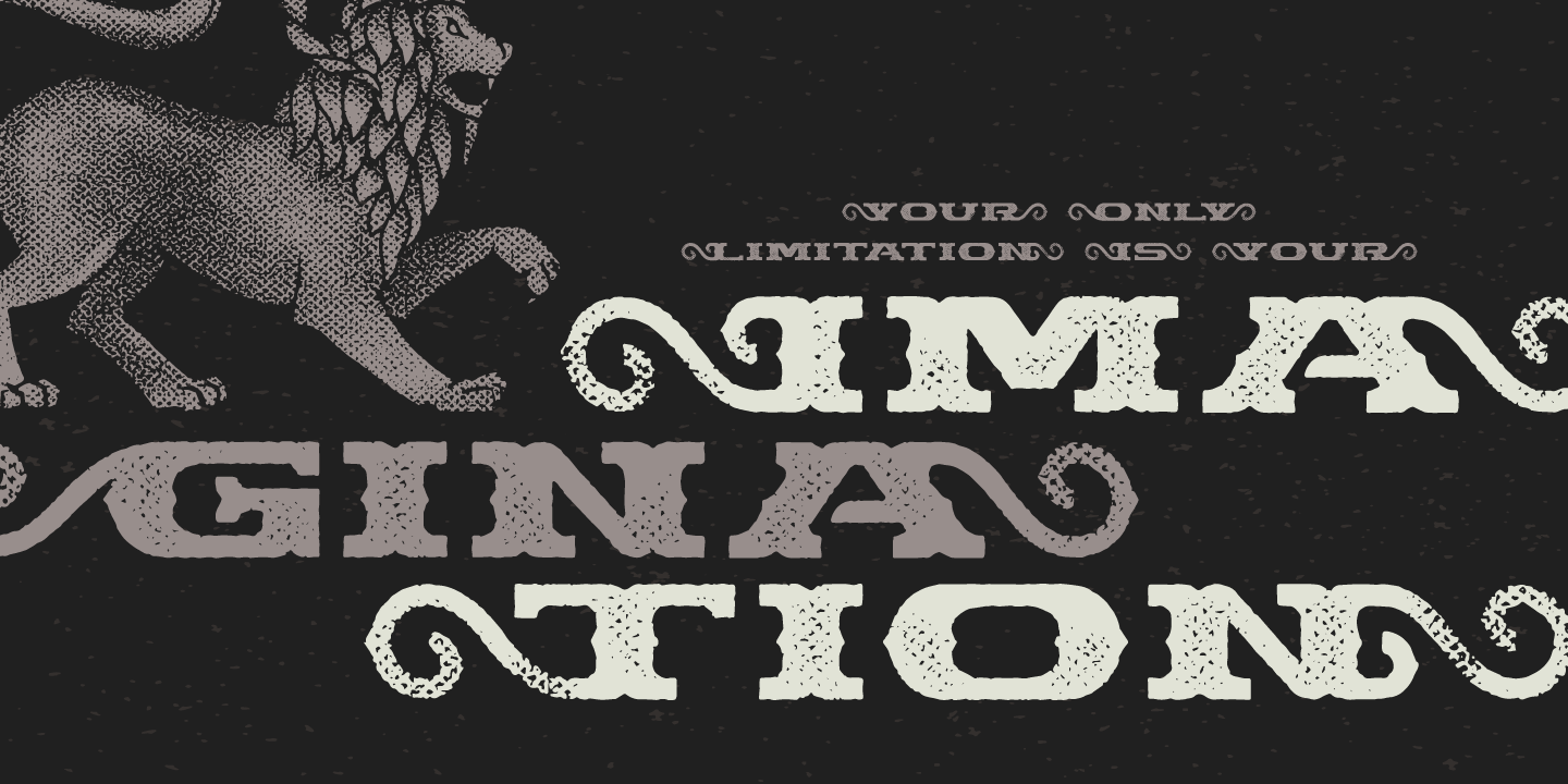 Beispiel einer Chimera Tail Rough Rough-Schriftart